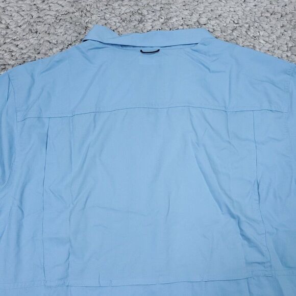 Columbia Omni Shade Men's Silver Ridge Utility Lite Shirt Light Blue Large Tall - Picture 6 of 10